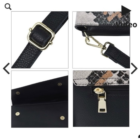 New Genuine Leather Snake Print Handbag - Picture 4 of 6